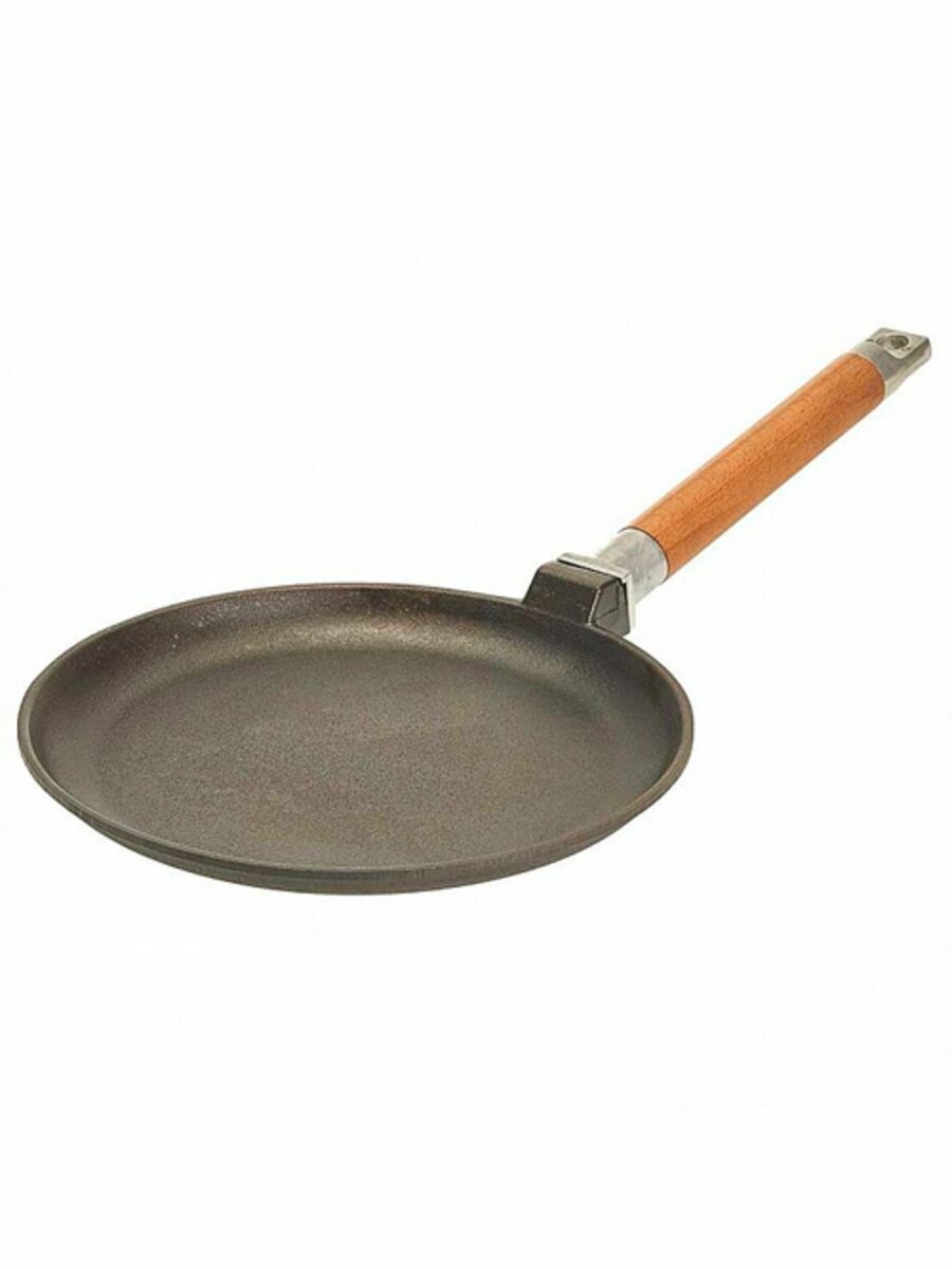 фото Сковорода чугунная 22см блинная со съемной ручк.