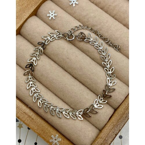 фото Браслет-цепочка el tro, 1 шт., размер 19 см, размер m, диаметр 6 см, серебряный