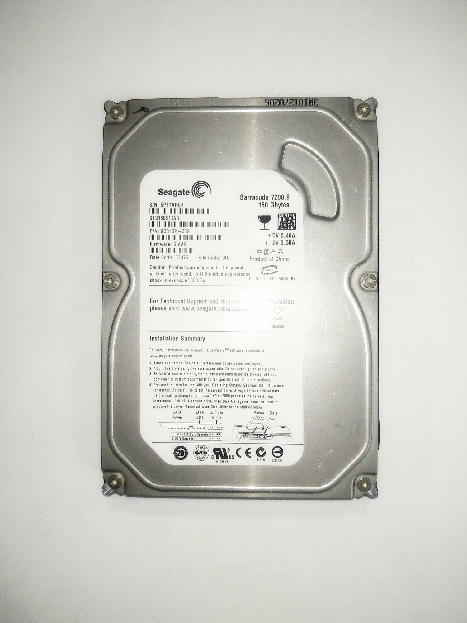 Жесткий диск Seagate 160Gb 3,5" SATA