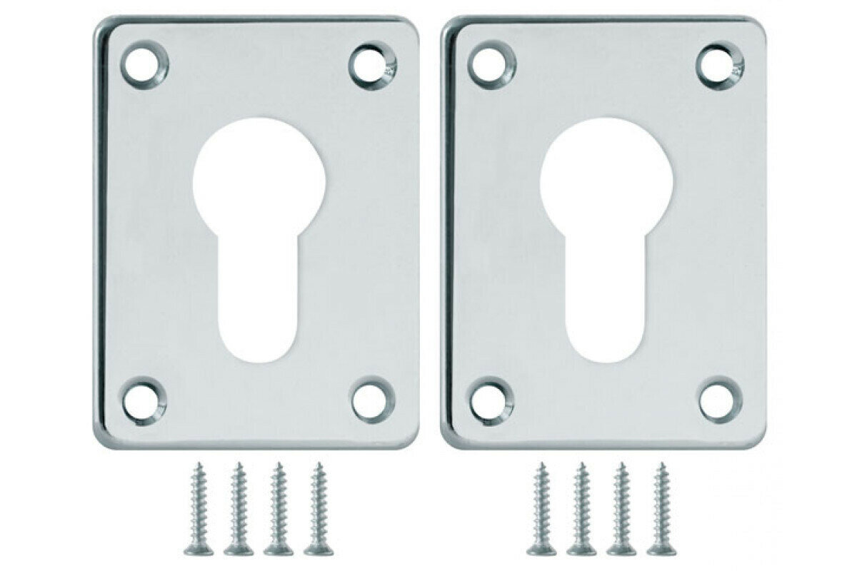 Декоративная накладка Fuaro ESC083-CP-8 хром на цилиндр сталь (2 штуки)