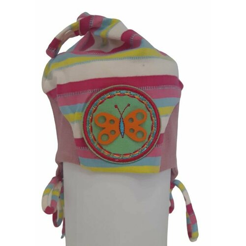 фото Шапка , размер 38-40, белый, голубой растэр