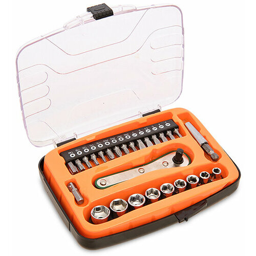 Набор головок и бит с ключом-трещоткой 27 предметов xs008 B TS-79/2 113-75142