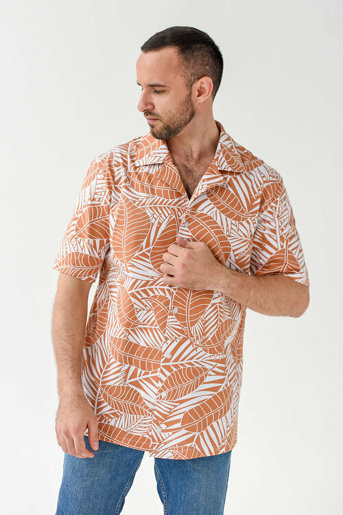 Рубашка Оптима Трикотаж, размер 46, оранжевый