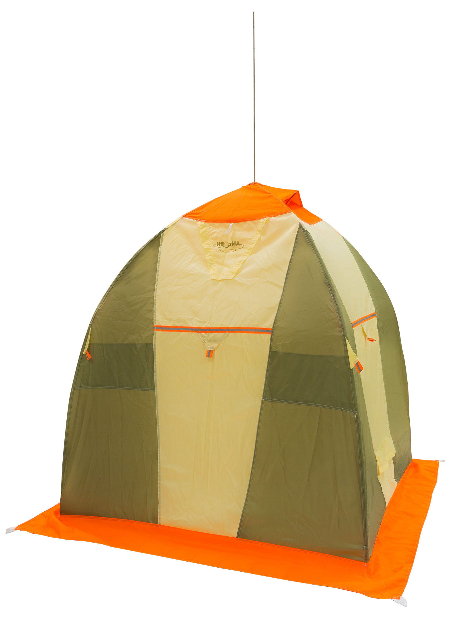 Палатка для зимней рыбалки Митек Нельма-1 (оранжевый-бежевый/хаки)