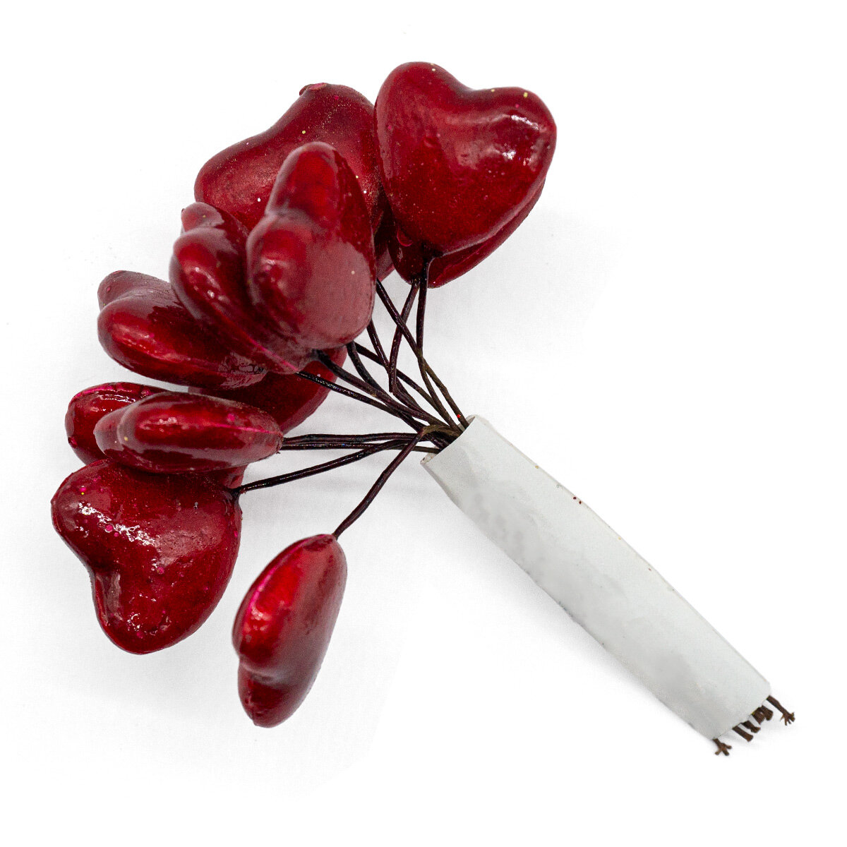 Украшение айрис "Сердце", засахаренное, цвет красный, 6x15 см