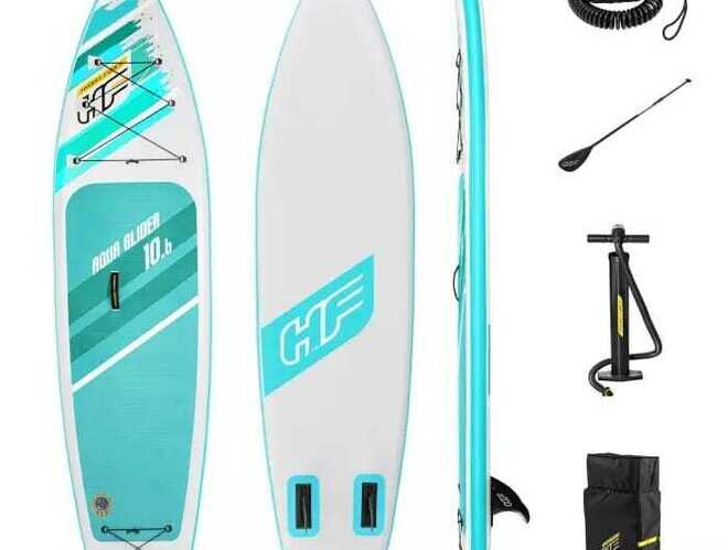 Bestway 65347 BW SUP-доска "Aqua Glider" 320x79x12см, насос, весло, лиш, ремнабор, сумка, до 110кг