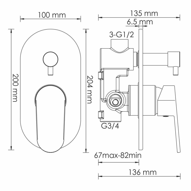 Смеситель для душа WasserKRAFT Donau 5341 хром - фото №13