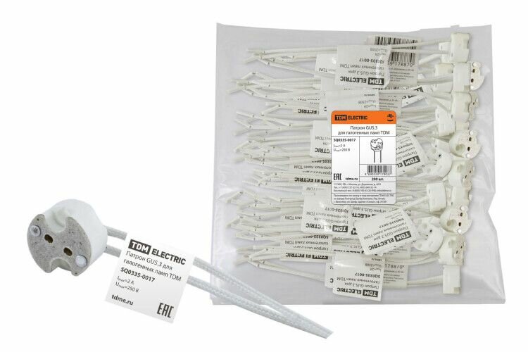 Патрон G4/G53/G635 для галоген. ламп. керам. TDM (комплект 6 шт)