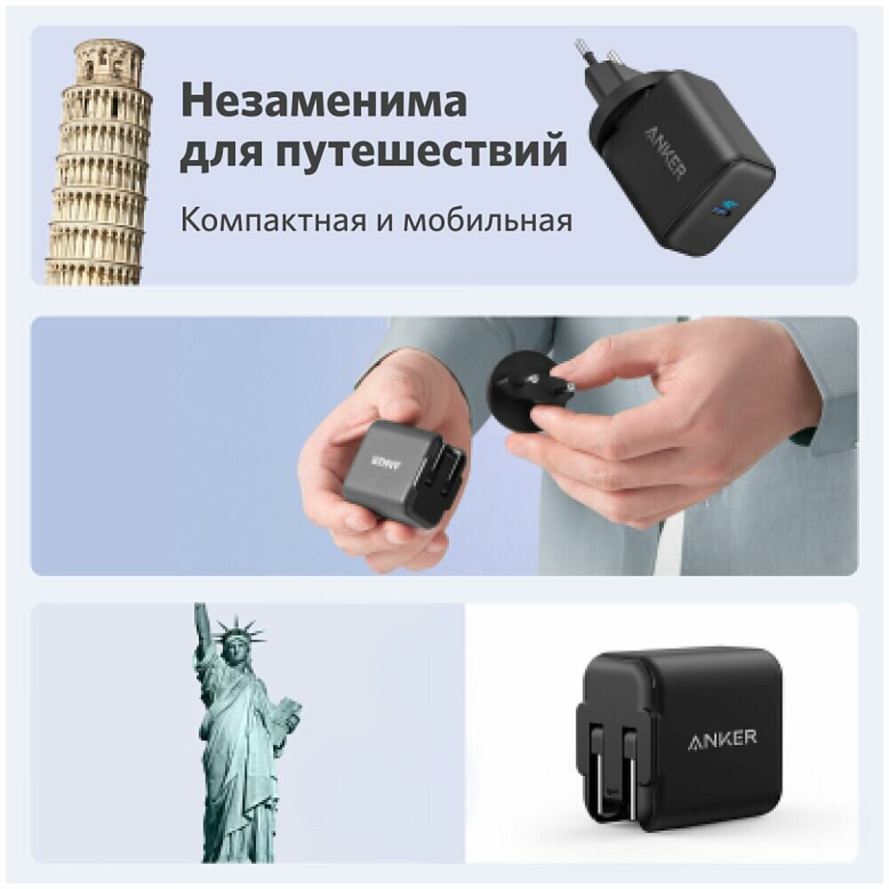 Сетевое зарядное устройство Anker PowerPort III 25 Вт PPS A2058, черный