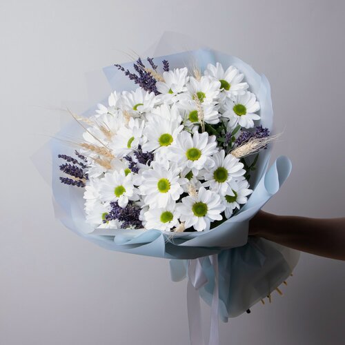 Изображение товара Букет цветов Пшеничная коса S в коробке и аквабоксе от "Простоцветы"