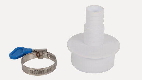 Изображение товара Отвод для подключения слива быт/техники D50мм с хомутом (SN2)