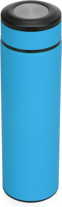Термос Confident с покрытием soft-touch 420 мл, голубой