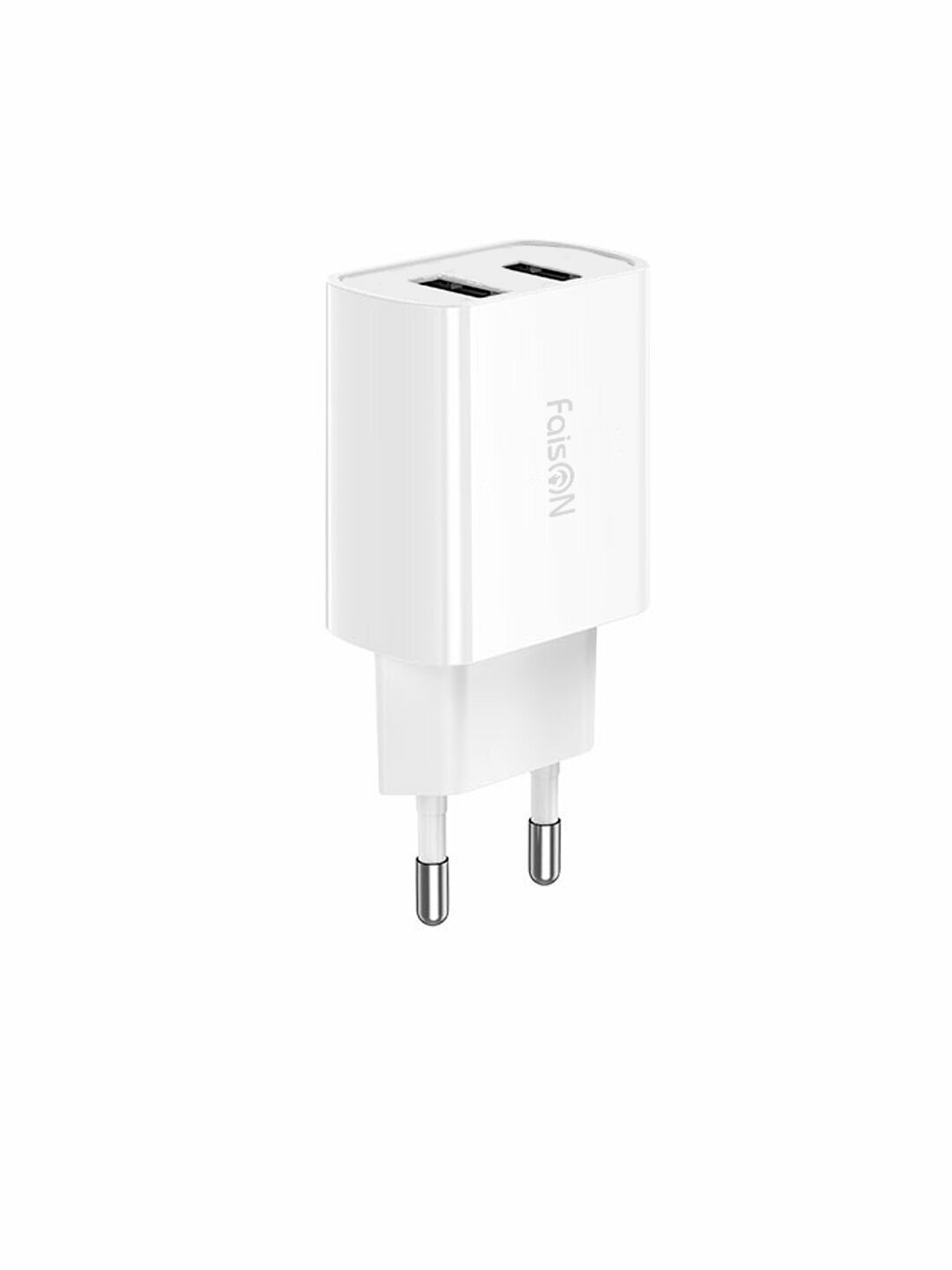 фото Сетевая зарядка FaisON 2xUSB C-27, Serve, 2.4A, кабель микро USB, белый