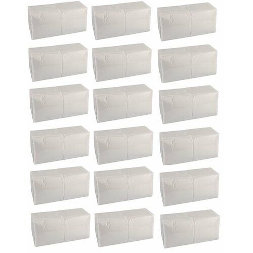 Салфетки бумажные 400шт ZELPAPER 24х24 белые, однослойные, 18 упаковок по 400 шт, 100% целлюлоза