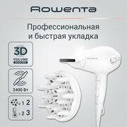 Фен для волос Rowenta Volumizer CV6130F0, белый, мощность 1800 Вт, петля для подвешивания, ультра-холодный воздух