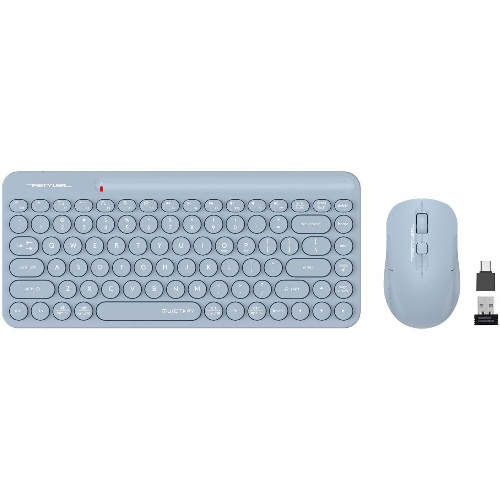 Клавиатура + мышь A4Tech Fstyler FG3200 Air клав: синий мышь: синий USB беспроводная slim Multimedia — фото 8