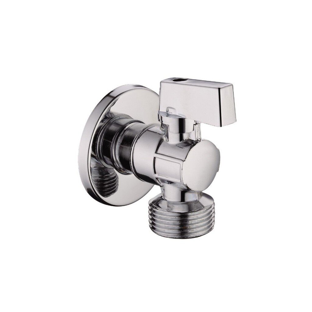 фото Кран для подключения сантехнических приборов угловой, латунь 1/2"х1/2", хромированный, RTP