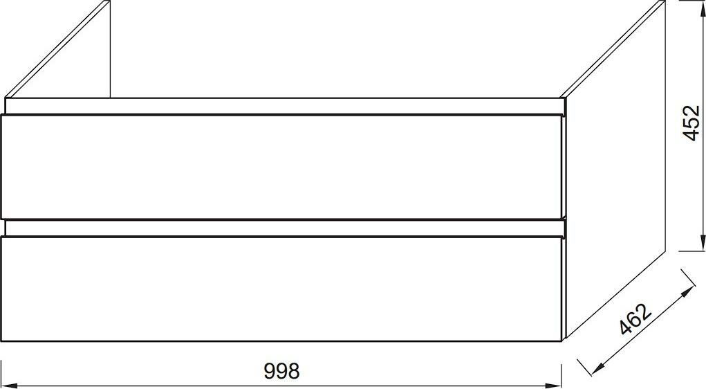 Тумба Jacob Delafon MADELEINE EB1318-J51 матовый белый 100см