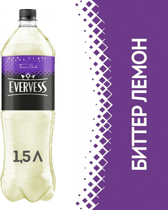 Напиток Evervess Газированный Тоник биттер лемон 1.5л