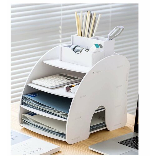 Настольный органайзер для документов и канцелярских принадлежностей, подставка для папок, книг, бумаг.