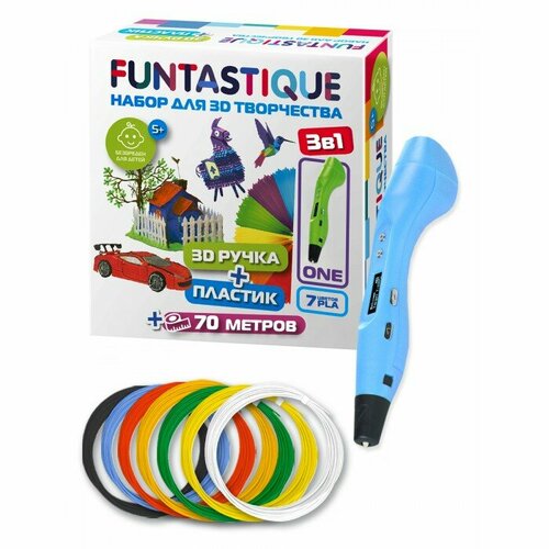 3D ручка Funtastique One + PLA-пластик голубой