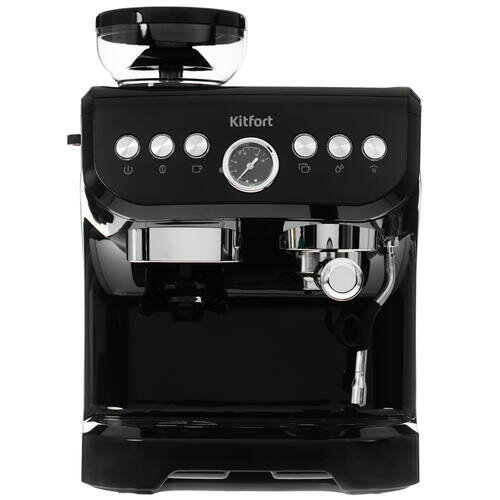 Кофеварка рожковая Kitfort КТ-7108 черный/серебристый - фото №11