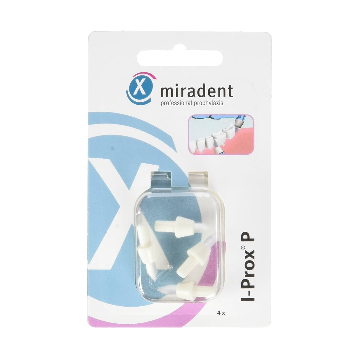 Сменные насадки Miradent I-Prox P на монопучковую щетку, 4 шт