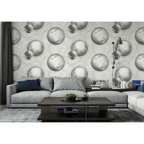 Обои флизелиновые 1.06 м в детскую Marvig Saturn виниловые метровые горячее тиснение моющиеся 1.06 м х 10,05 святятся в темноте