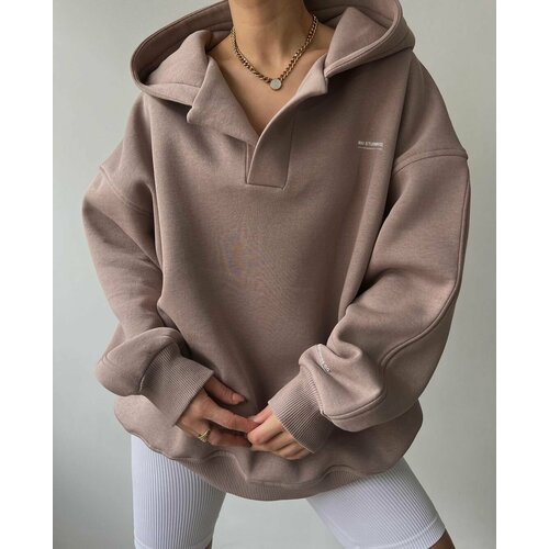 фото Толстовка, размер m, коричневый нет бренда