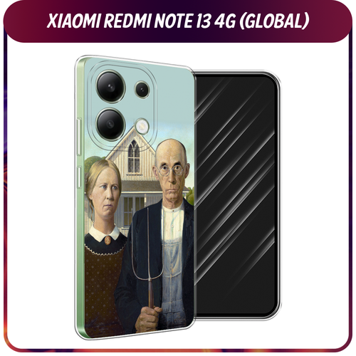 Силиконовый чехол на Xiaomi Redmi Note 13 4G (Global) / Сяоми Редми Нот 13 4G Американская готика силиконовый чехол на xiaomi redmi note 13 4g global сяоми редми нот 13 4g хьюстон я проблема прозрачный