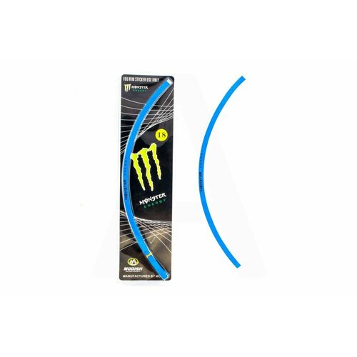 Наклейка на колесо 18 MONSTER ENERGY (синяя, светоотражающая)