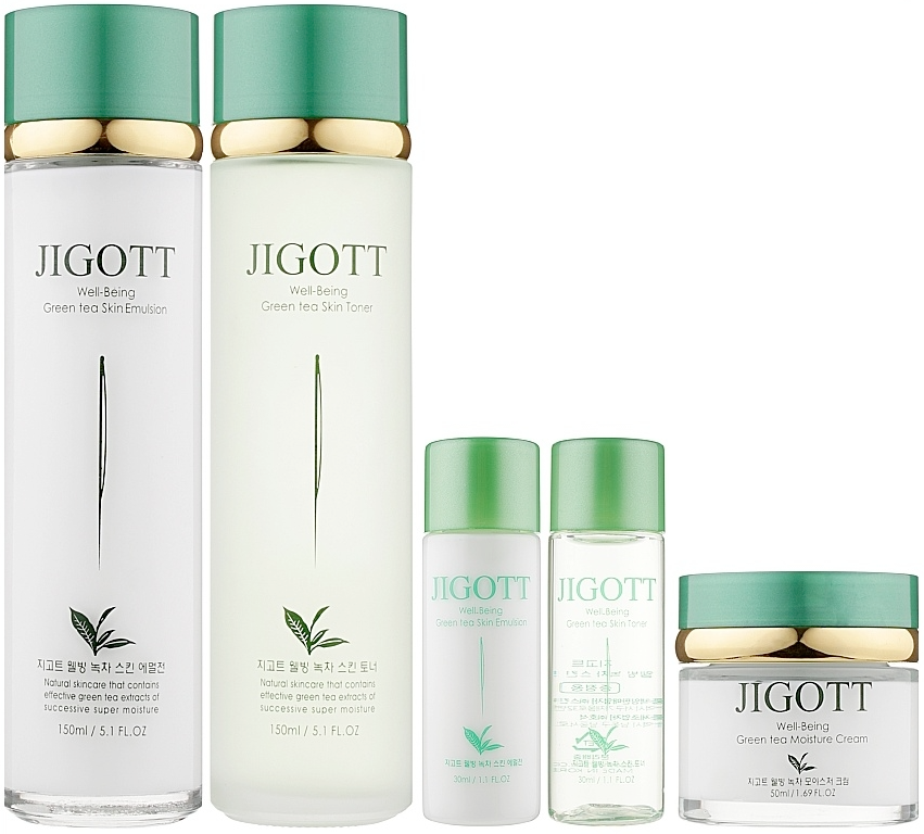Набор косметики для лица с экстрактом зеленого чая Jigott Well-Being Green Tea Skin Care 3set