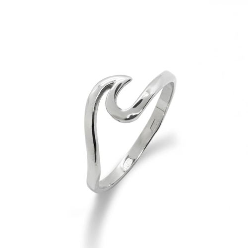 Кольцо Waves & Gems, серебро, 925 проба, платинирование, размер 16.5, серебряный