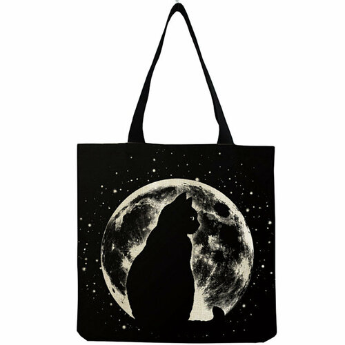 фото Сумка шоппер , фактура матовая, белый, черный без названия