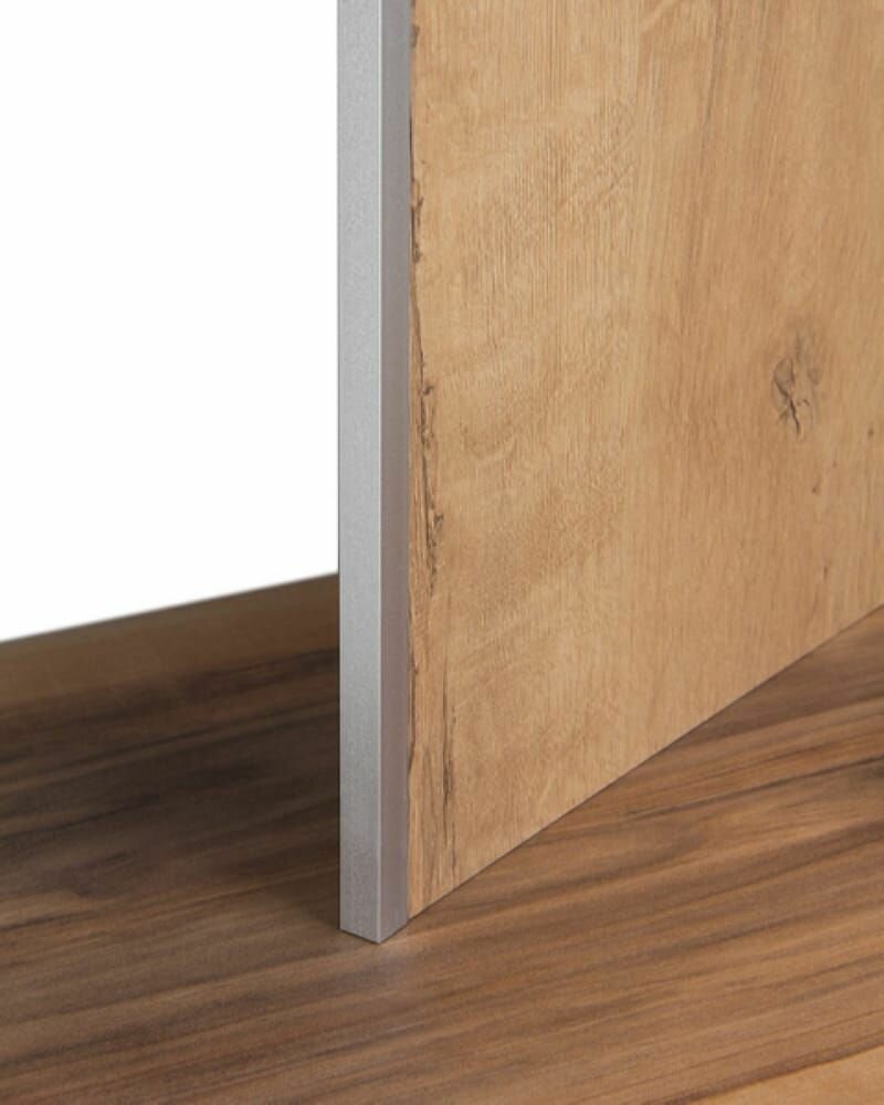 фото Планка для кухонного фартука, П-образная , торцевая, для панели толщиной 6 мм, матовый хром(2шт)