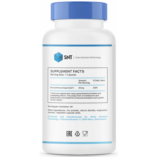 Iron 36 mg SNT (железо СНТ) 90 капсул, SNT