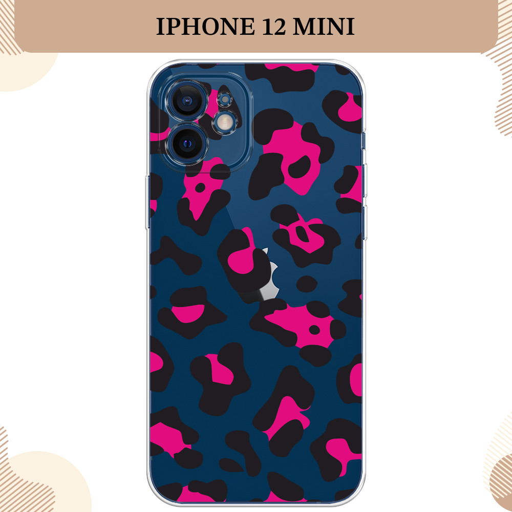 Силиконовый чехол "Pink cow spots" на Apple iPhone 12 Mini / Айфон 12 mini, прозрачный