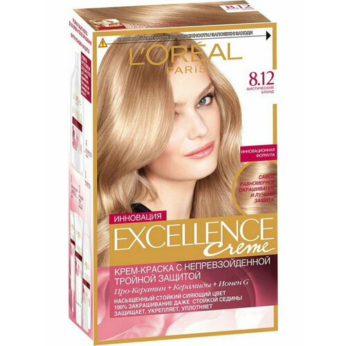 крем краска l oreal paris excellence legends для волос 8 12 мистический блонд L`Oreal Paris Краска для волос экселанс8.12 Мистический блонд