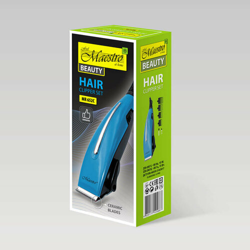Машинка для стрижки волос 15 Вт Maestro MR-652C-BLUE 181900₽