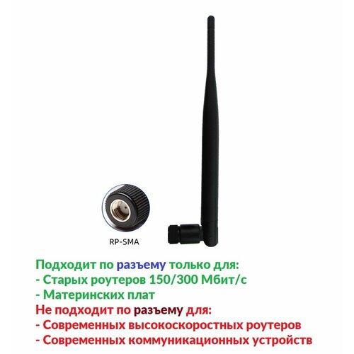 Антенна для Wi-Fi CF-WIFI-0411 RP-SMA, 2.4 ГГц/ 5.8 ГГц, 5 дБи, 50 Вт, 50 Ом, всенаправленный [черный] удлинительный кабель 6m wi fi антенна rp sma для wifi wan router rg 174 6 метров