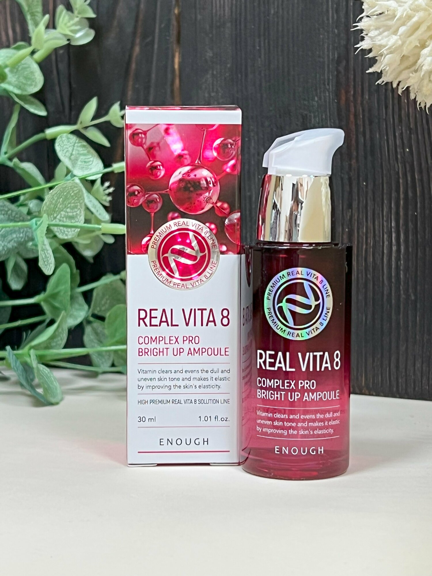 Enough Real Vita 8 Complex Pro Bright up Ampoule Сыворотка для лица с витаминным комплексом, 30 мл