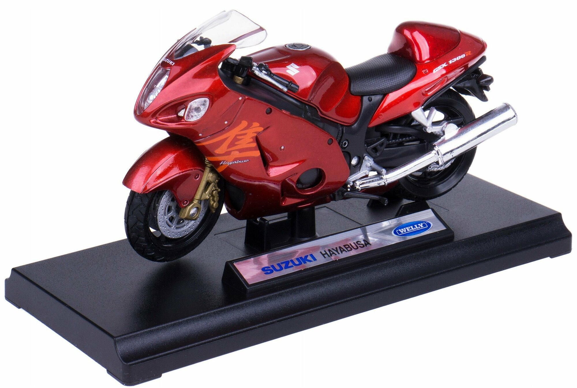 Мотоцикл Welly 1:18 Suzuki Hayabusa красный - фото №1