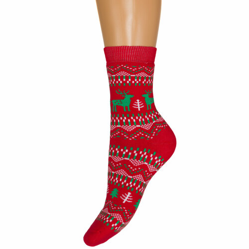 Носки ХОХ, размер 25, красный носки теплые зимние махровые для мужчин и женщин плотные однотонные шерстяные носки средней длины прилегающие к холоду для снега махровы