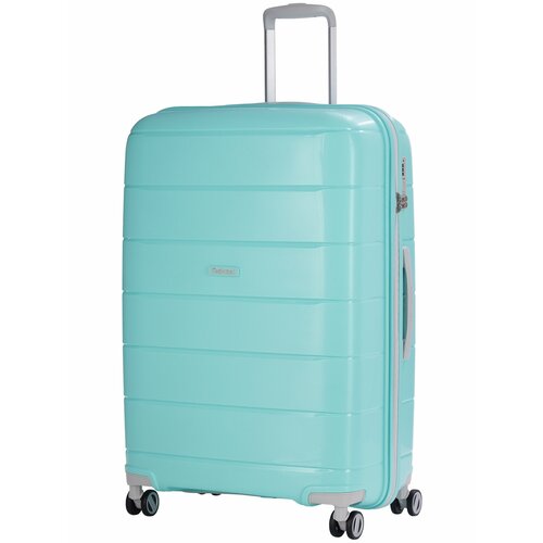 Чемодан Robinzon Malta, 98 л, размер L, серый, бирюзовый чемодан robinzon malta 98 л размер l серый
