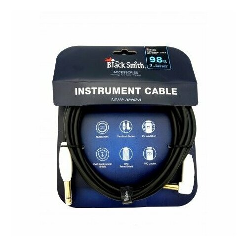 Кабель аудио 1xJack - 1xJack BlackSmith Instrument Cable Mute Series 9.8ft MSIC-STA3