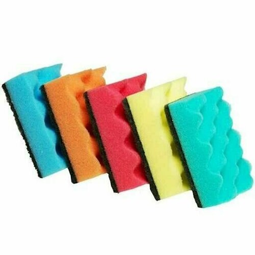 Губка для посуды Волна Набор из 5 штук 96х64х27 мм 514₽