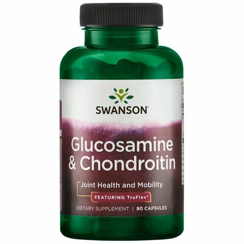 Swanson Glucosamine & Chondroitin (Глюкозамин и Хондроитин) 90 капсул (Swanson) 500mg glucosamine sulphate and chondroitin with calcium glucosamine joint pain relive arthritis glucosamine supplement