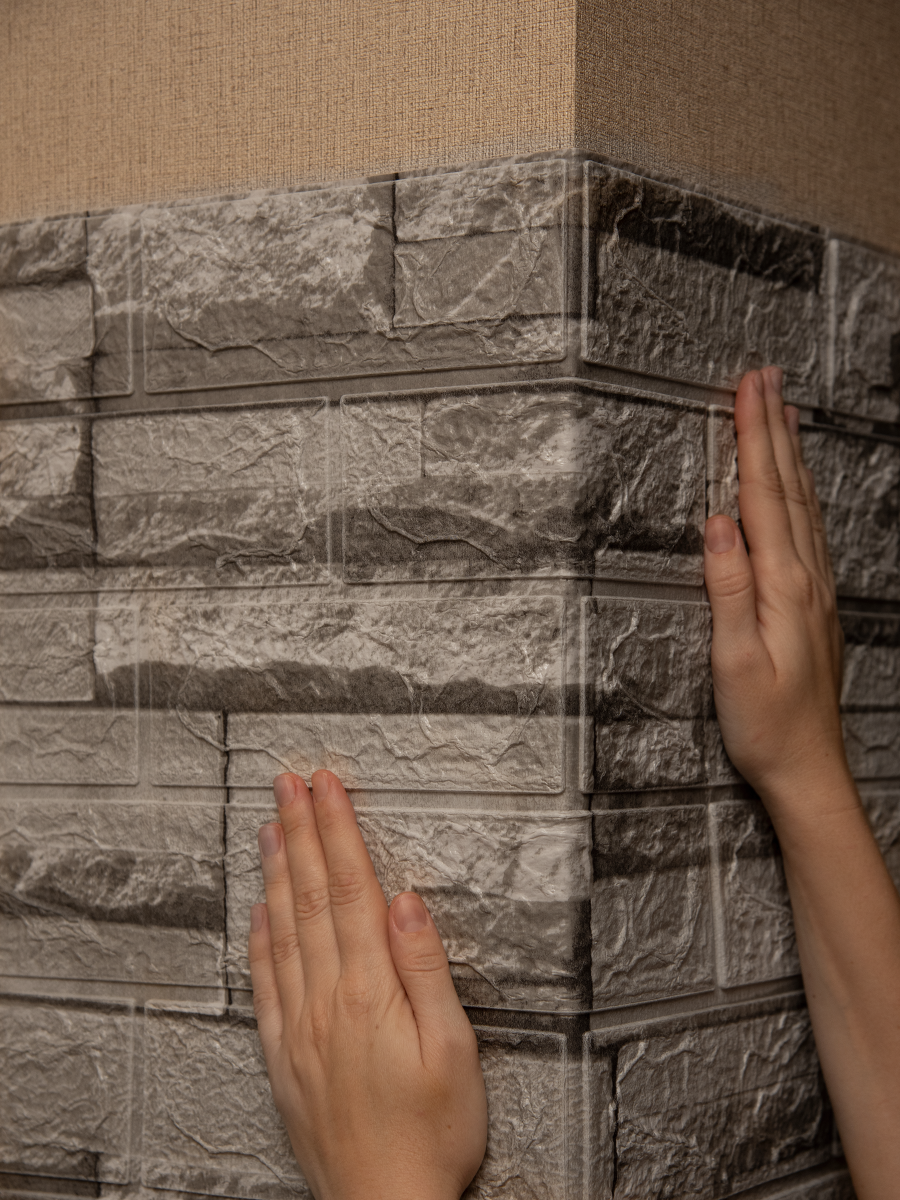 Самоклеящиеся панели для стен 3д мягкие "Камень Саур" 70х77 см. под кирпич в ванную, для потолка, на кухню