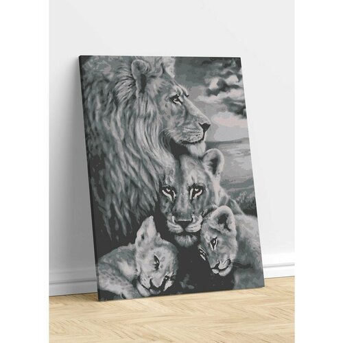 Семья львов картина по номерам живопись по номерам на холсте без подрамника 40х50 см король лев