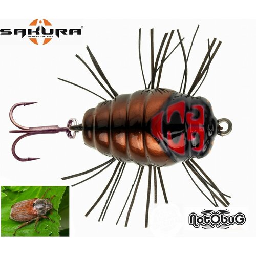 Воблер (Жук) Sakura Notobug 22мм/1.4гр - цвет 10 Майский жук (на голавля, жереха, язя)